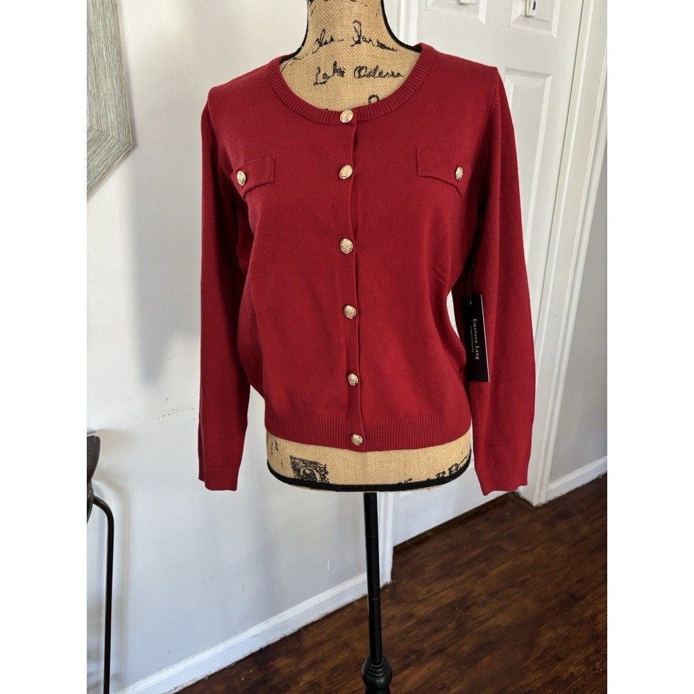 Emerson Laing red button up cardigan size‎ extra large NWT preppy Nautical